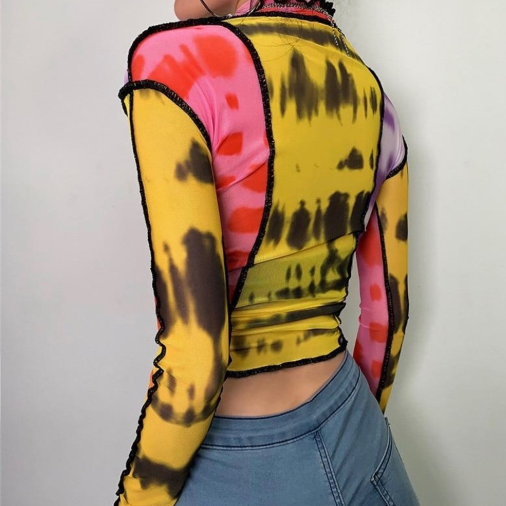 Multi Color Mesh Top - Picture 3 of 4